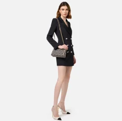 Elisabetta Franchi Shoulder Bags|Shoulder Monogram Mini Black/Butter