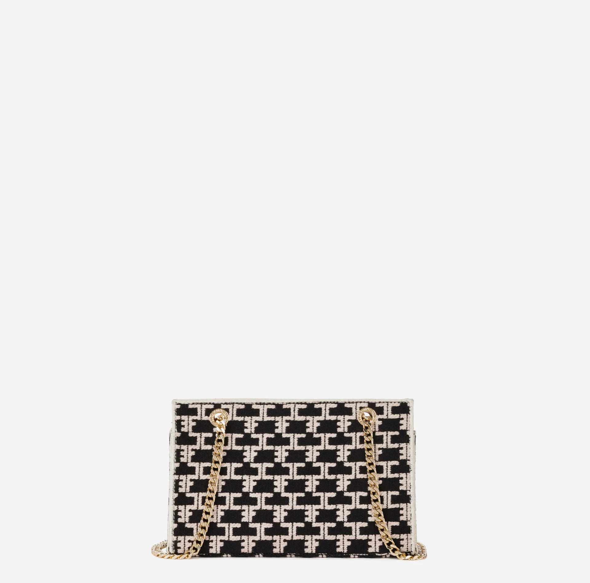 Elisabetta Franchi Shoulder Bags|Shoulder Monogram Mini Black/Butter