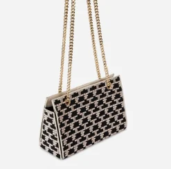 Elisabetta Franchi Shoulder Bags|Shoulder Monogram Mini Black/Butter