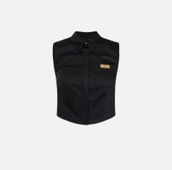 Elisabetta Franchi Shirts And Blouses|Sleeveless poplin shirt with logoed elastic features Black