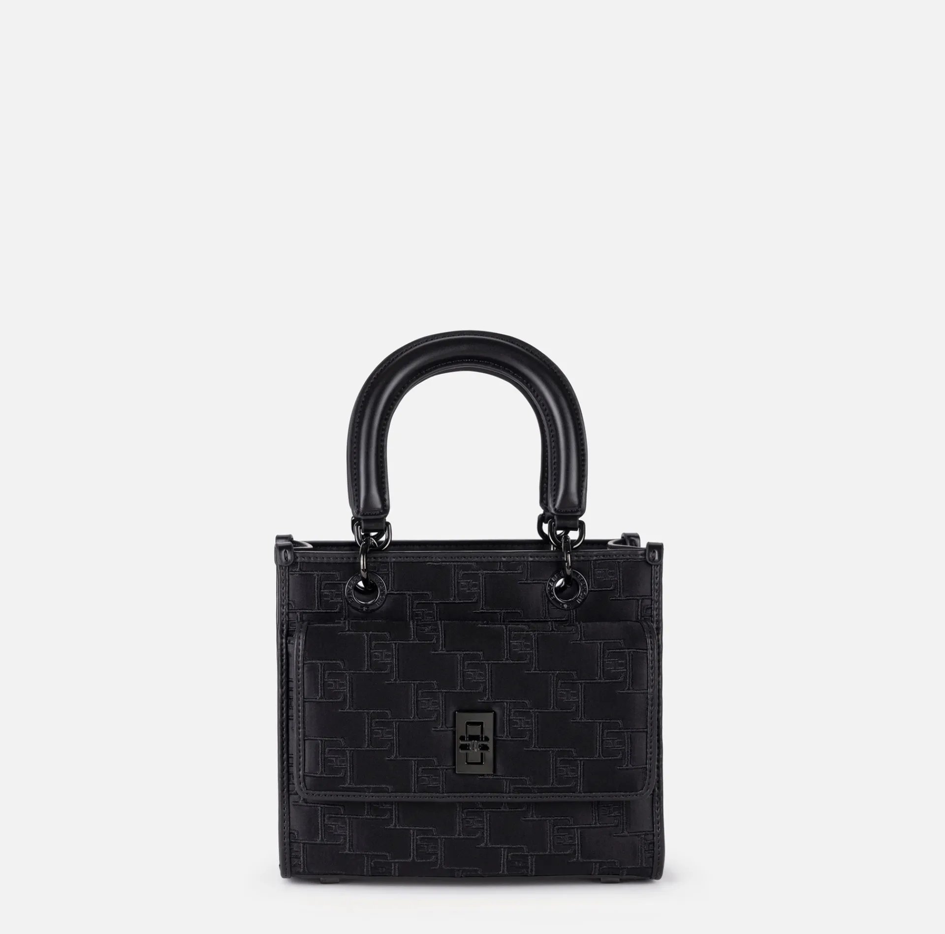 Elisabetta Franchi Handbags|Small handbag with embossed logo Black