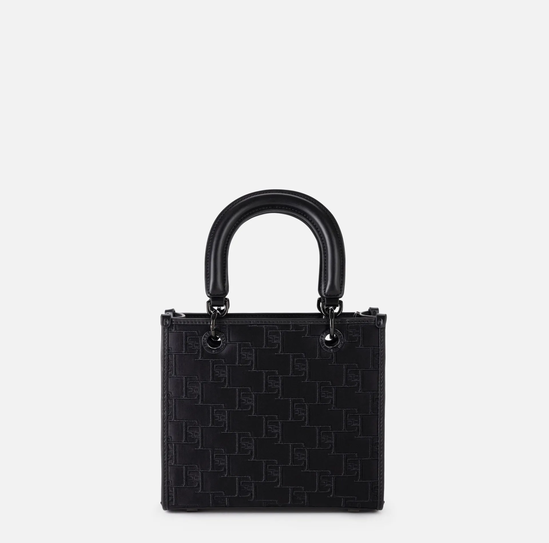 Elisabetta Franchi Handbags|Small handbag with embossed logo Black