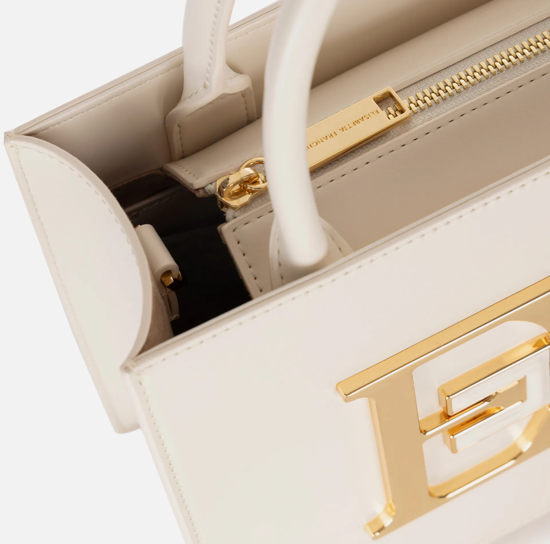 Elisabetta Franchi Handbags|Small handbag with logo Butter