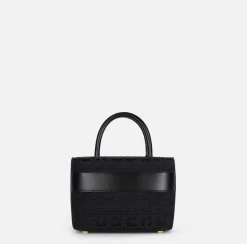 Elisabetta Franchi Handbags|Small shopper bag in jacquard fabric with horsebit Black