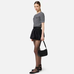 Elisabetta Franchi Shoulder Bags|Small shoulder bag in embroidered satin