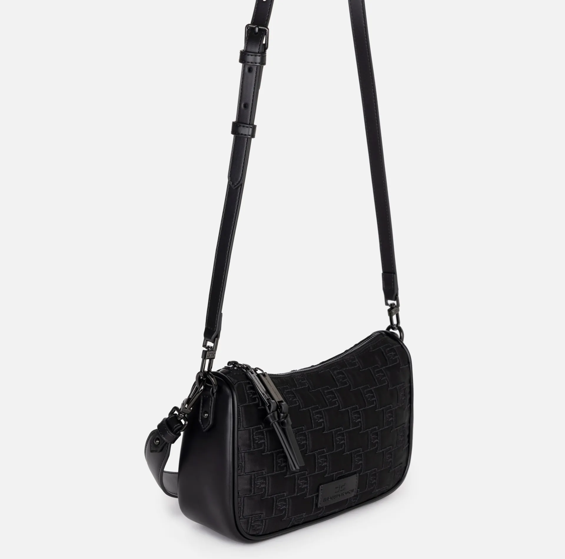 Elisabetta Franchi Shoulder Bags|Small shoulder bag in embroidered satin