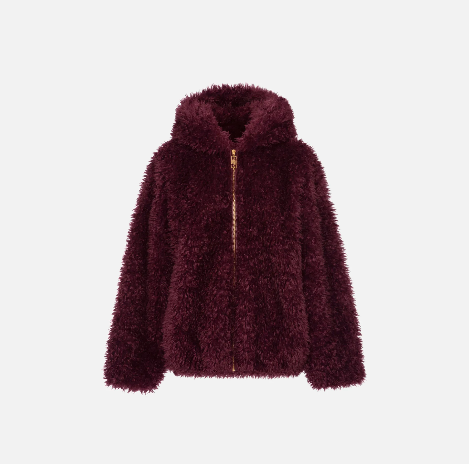 Elisabetta Franchi Coats And Jackets|Soft-effect fabric jacket with hood RougeNoir