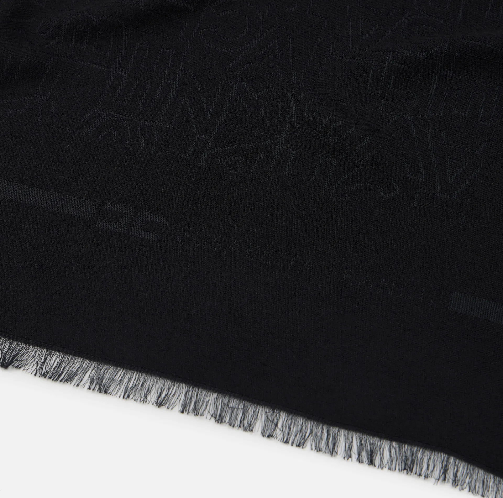 Elisabetta Franchi Scarves|Square viscosa jacquard pashmina scarf with logo lettering Black