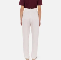 Elisabetta Franchi Tailleur|Trousers And Shorts|Straight enver satin trousers with satin bands Latex