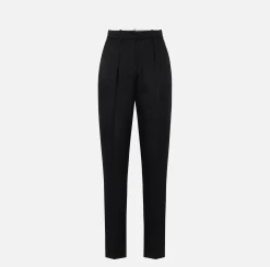 Elisabetta Franchi Tailleur|Trousers And Shorts|Straight enver satin trousers with satin bands Black