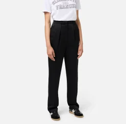 Elisabetta Franchi Tailleur|Trousers And Shorts|Straight enver satin trousers with satin bands Black
