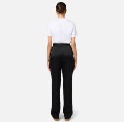 Elisabetta Franchi Trousers And Shorts|Tailleur|Straight enver satin trousers with satin bands