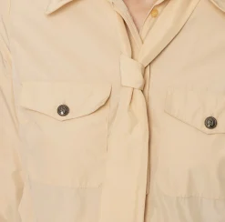 Elisabetta Franchi Shirts And Blouses|Straight shirt in technical nylon with tie Cream