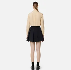 Elisabetta Franchi Shirts And Blouses|Straight shirt in technical nylon with tie Cream