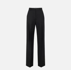 Elisabetta Franchi Trousers And Shorts|Straight trousers in cool wool with darts Black