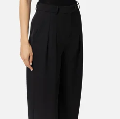 Elisabetta Franchi Trousers And Shorts|Tailleur|Straight trousers in melange cool wool fabric with double darts Black