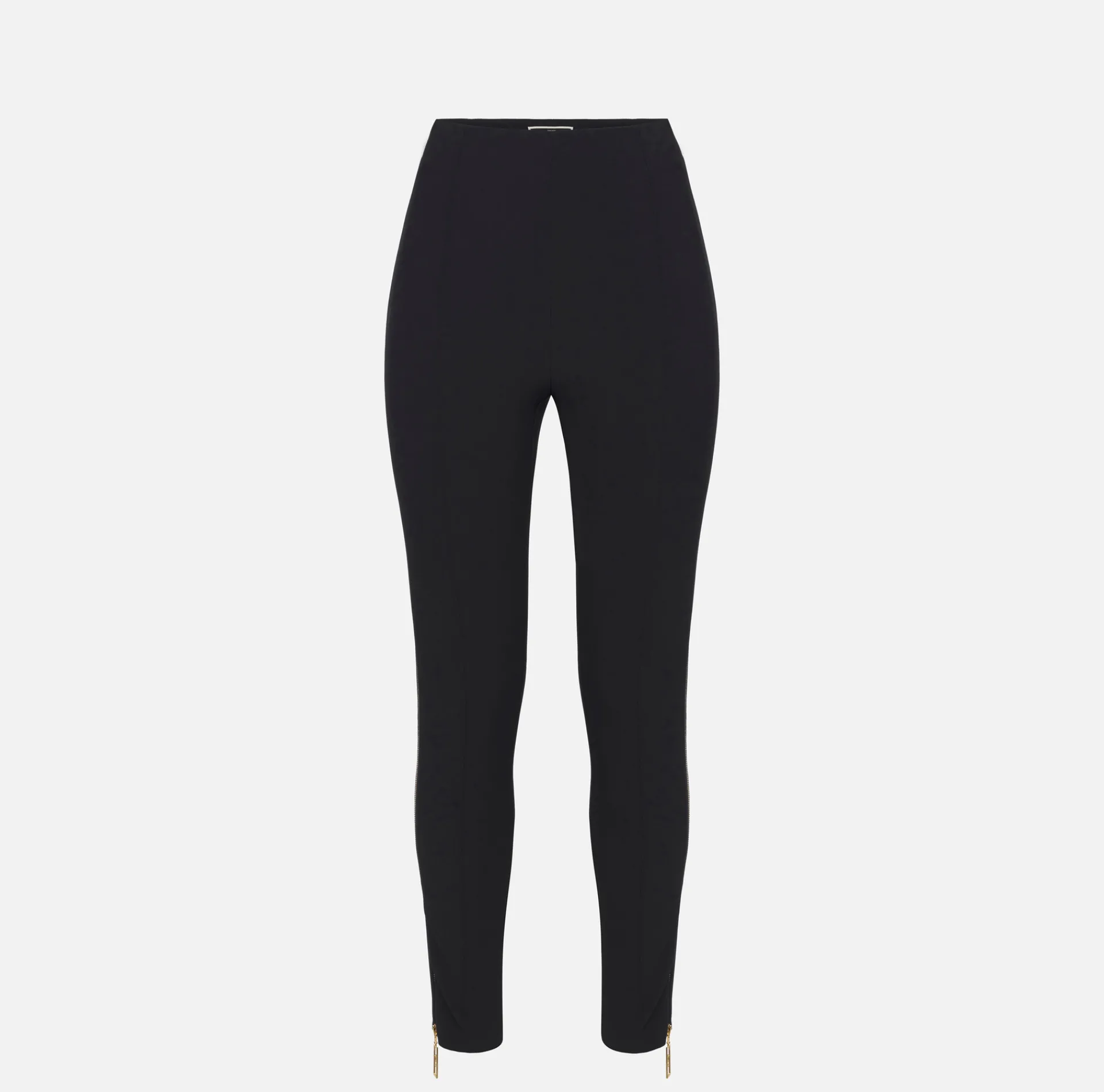 Elisabetta Franchi Trousers And Shorts|Straight trousers in stretch crêpe fabric with zip Black