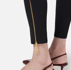 Elisabetta Franchi Trousers And Shorts|Straight trousers in stretch crêpe fabric with zip Black
