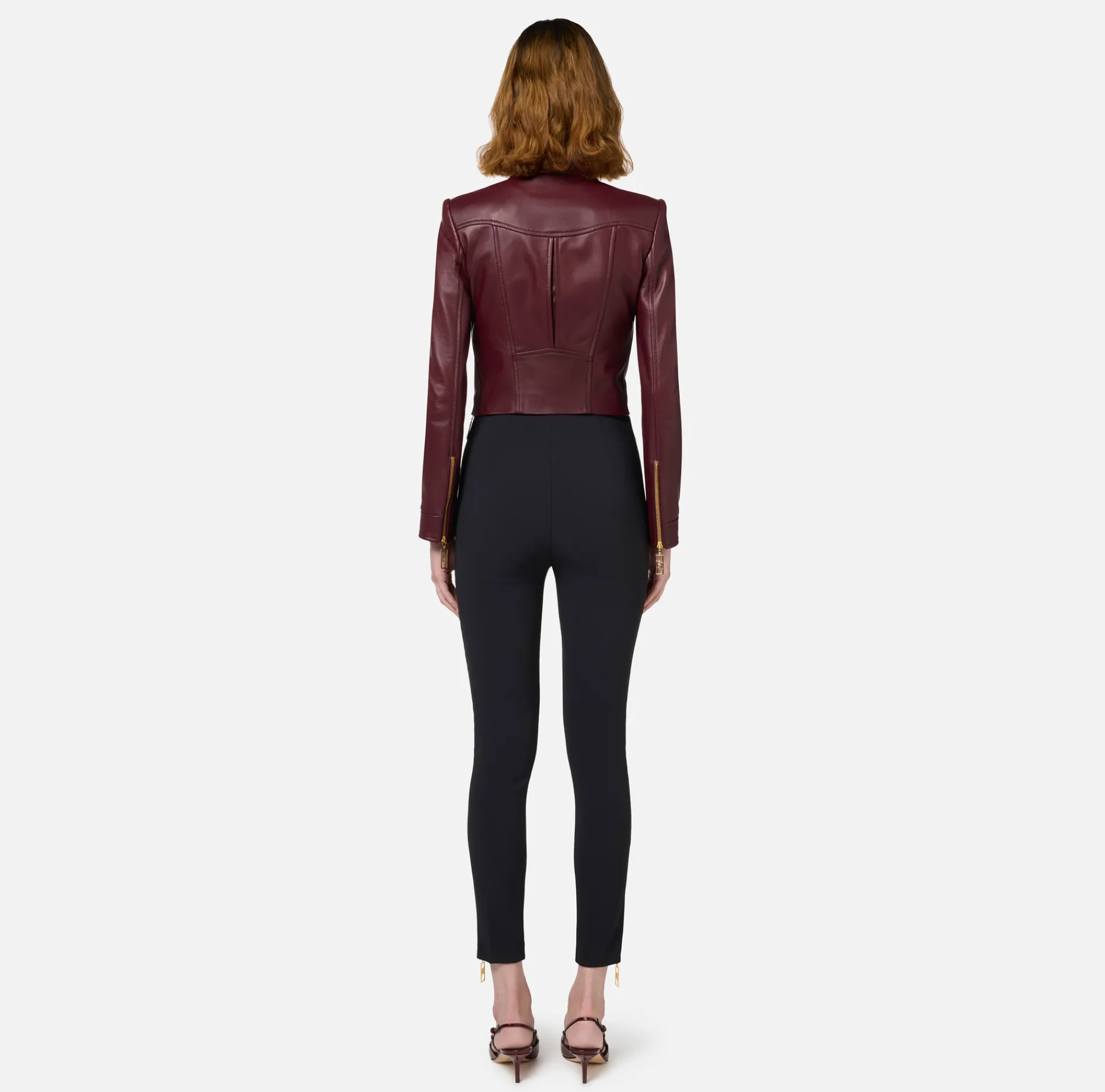 Elisabetta Franchi Trousers And Shorts|Straight trousers in stretch crêpe fabric with zip Black
