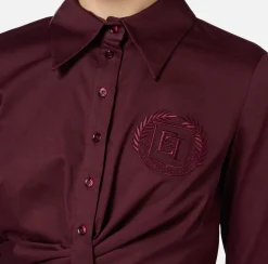 Elisabetta Franchi Shirts And Blouses|Stretch cropped poplin shirt with draping