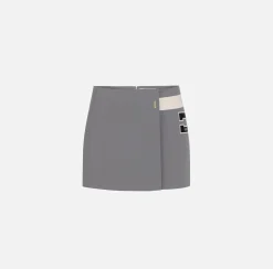 Elisabetta Franchi Skirts|Stretch crêpe miniskirt with band and logo embroidery