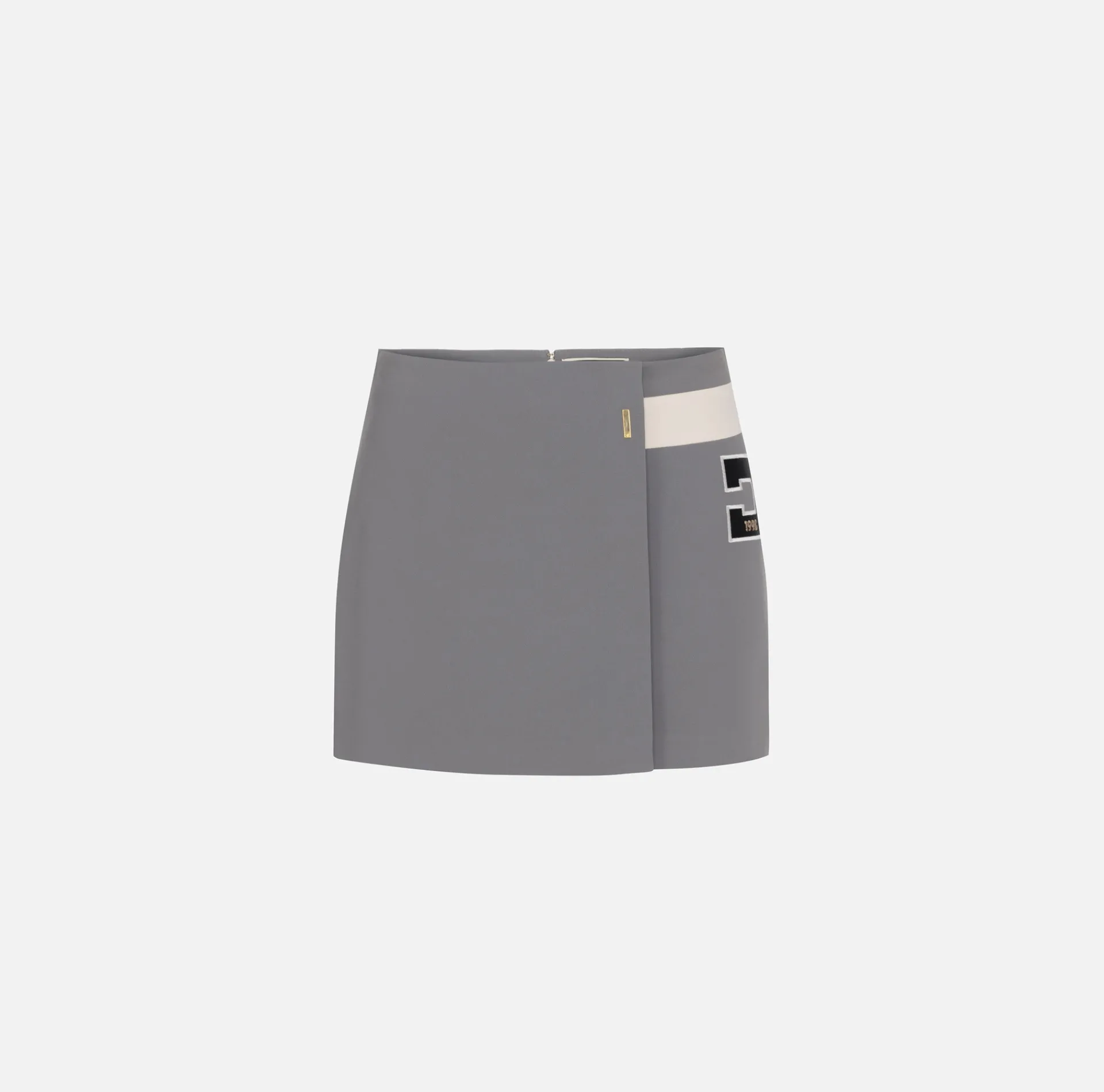 Elisabetta Franchi Skirts|Stretch crêpe miniskirt with band and logo embroidery