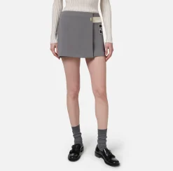 Elisabetta Franchi Skirts|Stretch crêpe miniskirt with band and logo embroidery