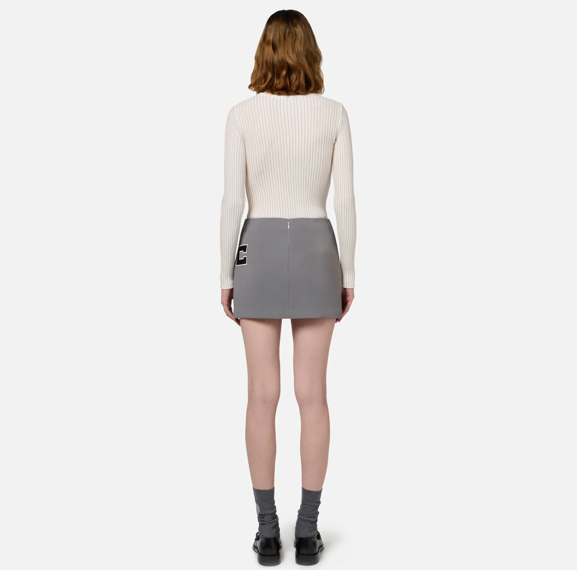 Elisabetta Franchi Skirts|Stretch crêpe miniskirt with band and logo embroidery