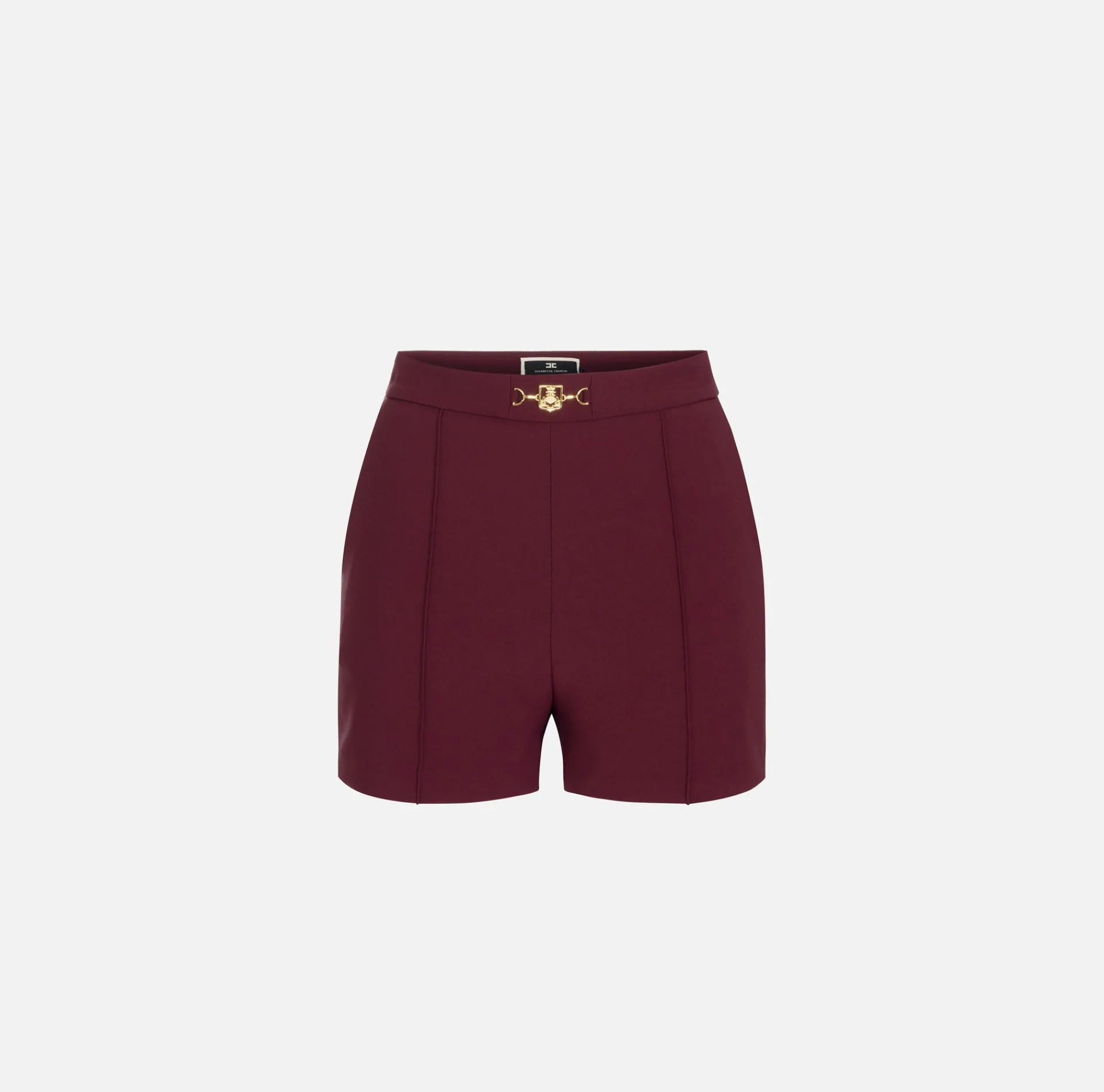 Elisabetta Franchi Trousers And Shorts|Stretch crêpe shorts with horsebit RougeNoir