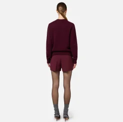 Elisabetta Franchi Trousers And Shorts|Stretch crêpe shorts with horsebit RougeNoir