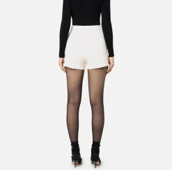 Elisabetta Franchi Trousers And Shorts|Stretch crêpe shorts with horsebit Butter