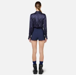 Elisabetta Franchi Trousers And Shorts|Stretch crêpe shorts with belt Navy