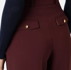 Elisabetta Franchi Trousers And Shorts|Stretch crêpe trousers with double darts RougeNoir