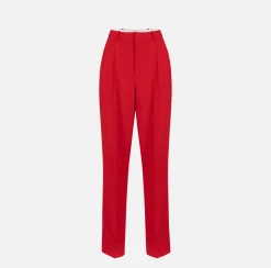 Elisabetta Franchi Trousers And Shorts|Stretch crêpe trousers with double darts RedPassion