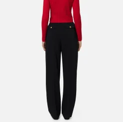 Elisabetta Franchi Trousers And Shorts|Stretch crêpe trousers with double darts Black