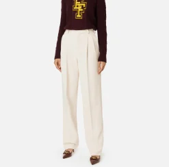 Elisabetta Franchi Trousers And Shorts|Stretch crêpe trousers with double darts Butter