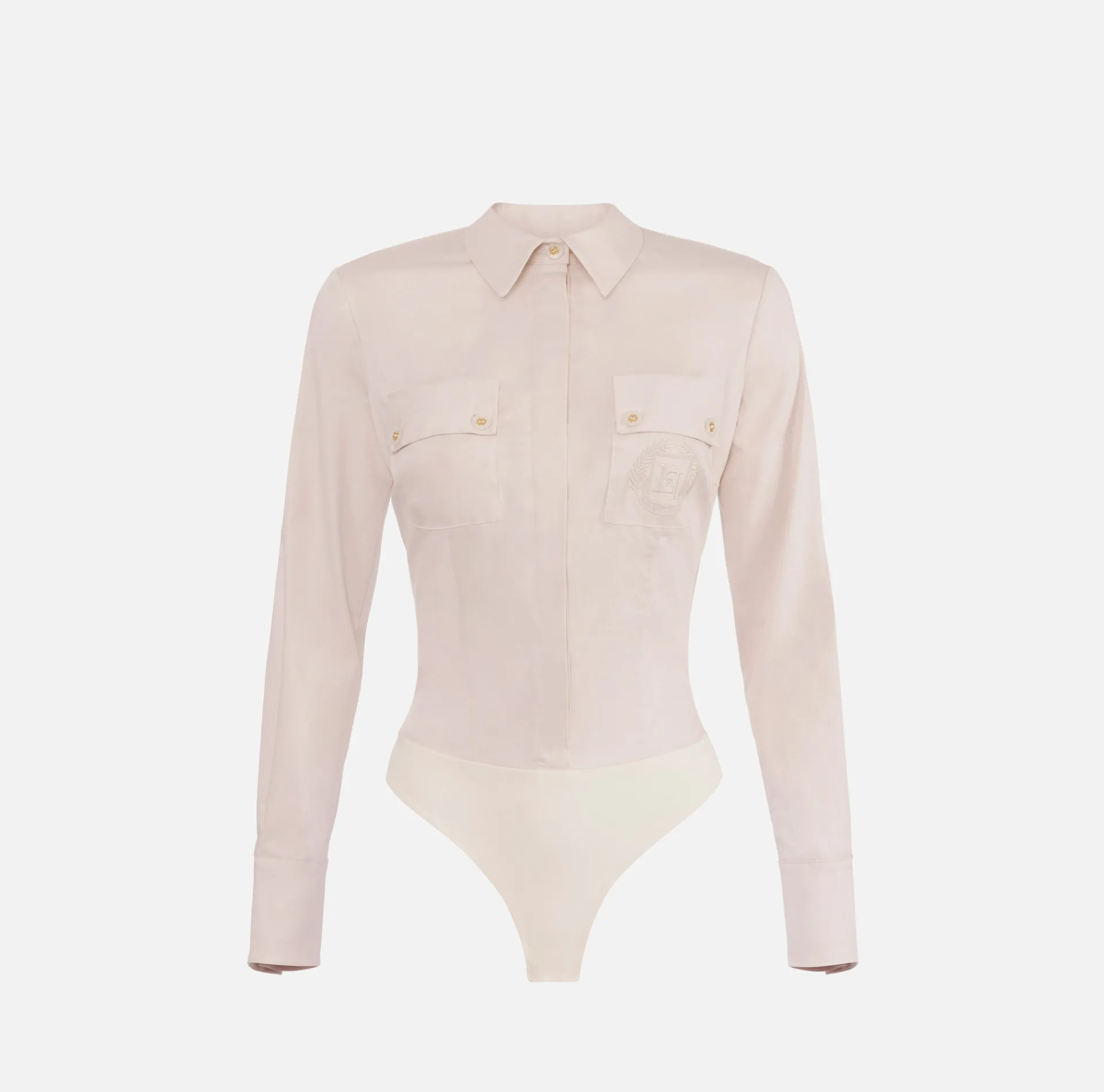 Elisabetta Franchi Shirts And Blouses|Top And T-Shirts|Stretch poplin bodysuit-style shirt with cut-out Latex