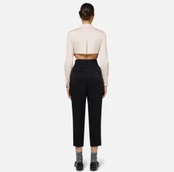 Elisabetta Franchi Shirts And Blouses|Top And T-Shirts|Stretch poplin bodysuit-style shirt with cut-out Latex