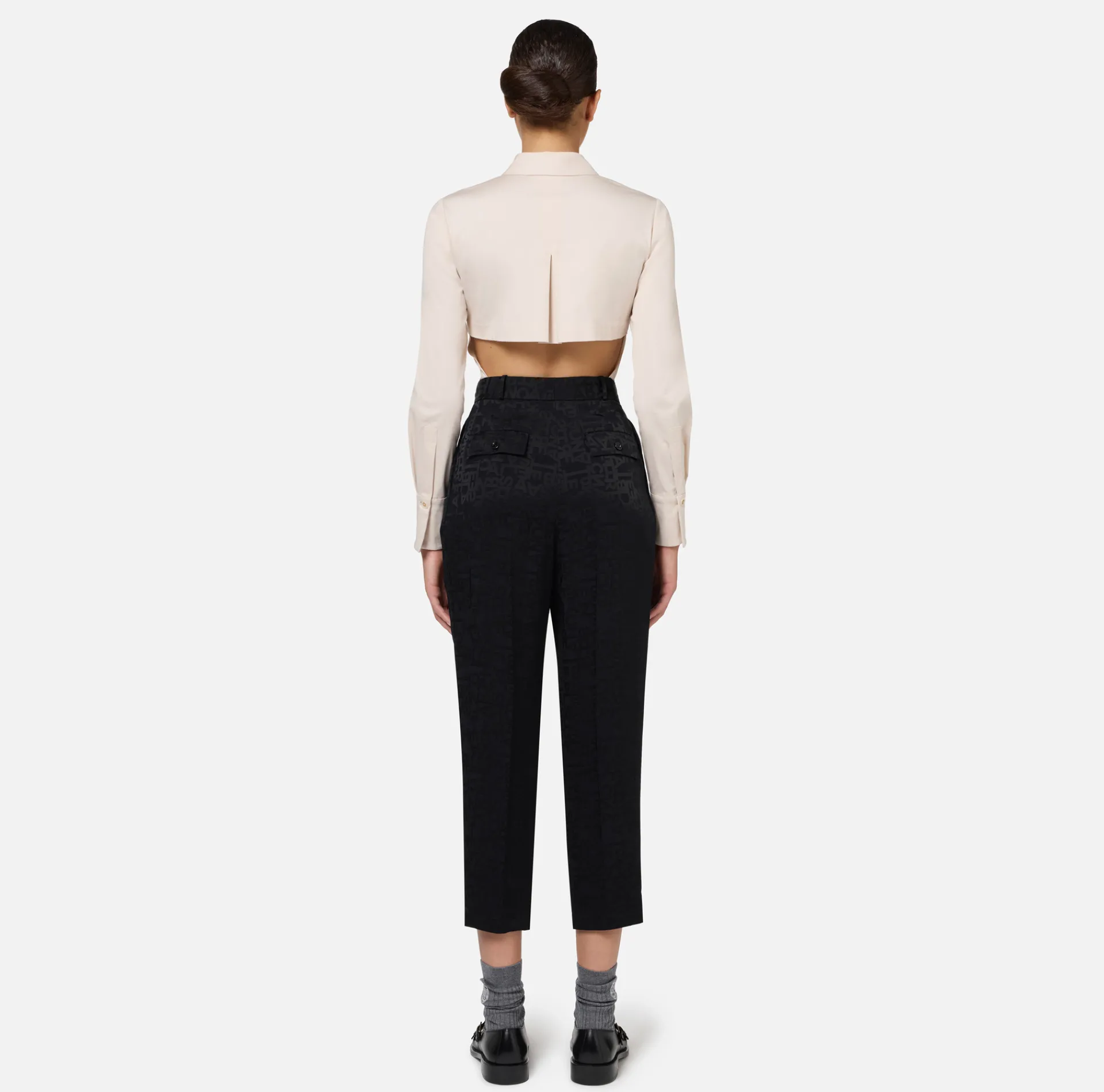 Elisabetta Franchi Shirts And Blouses|Top And T-Shirts|Stretch poplin bodysuit-style shirt with cut-out Latex