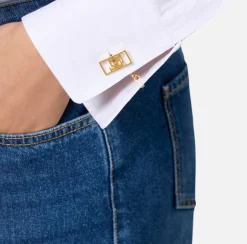 Elisabetta Franchi Shirts And Blouses|Striped jacquard poplin shirt with cufflinks White