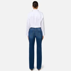 Elisabetta Franchi Shirts And Blouses|Striped jacquard poplin shirt with cufflinks White