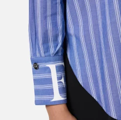 Elisabetta Franchi Shirts And Blouses|Striped poplin shirt with logo on cuffs