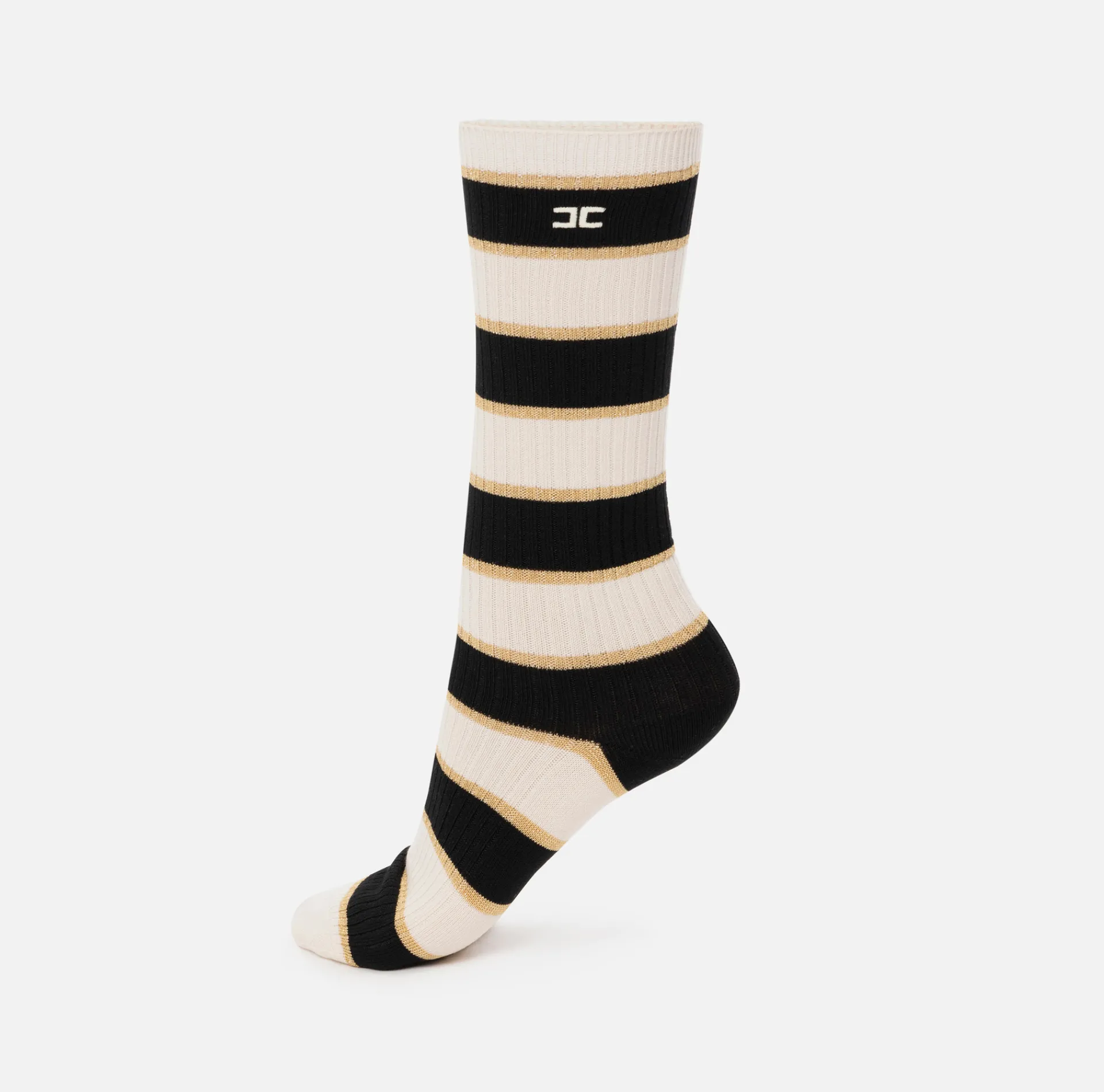 Elisabetta Franchi Stockings And Tights|Striped socks Butter/Black