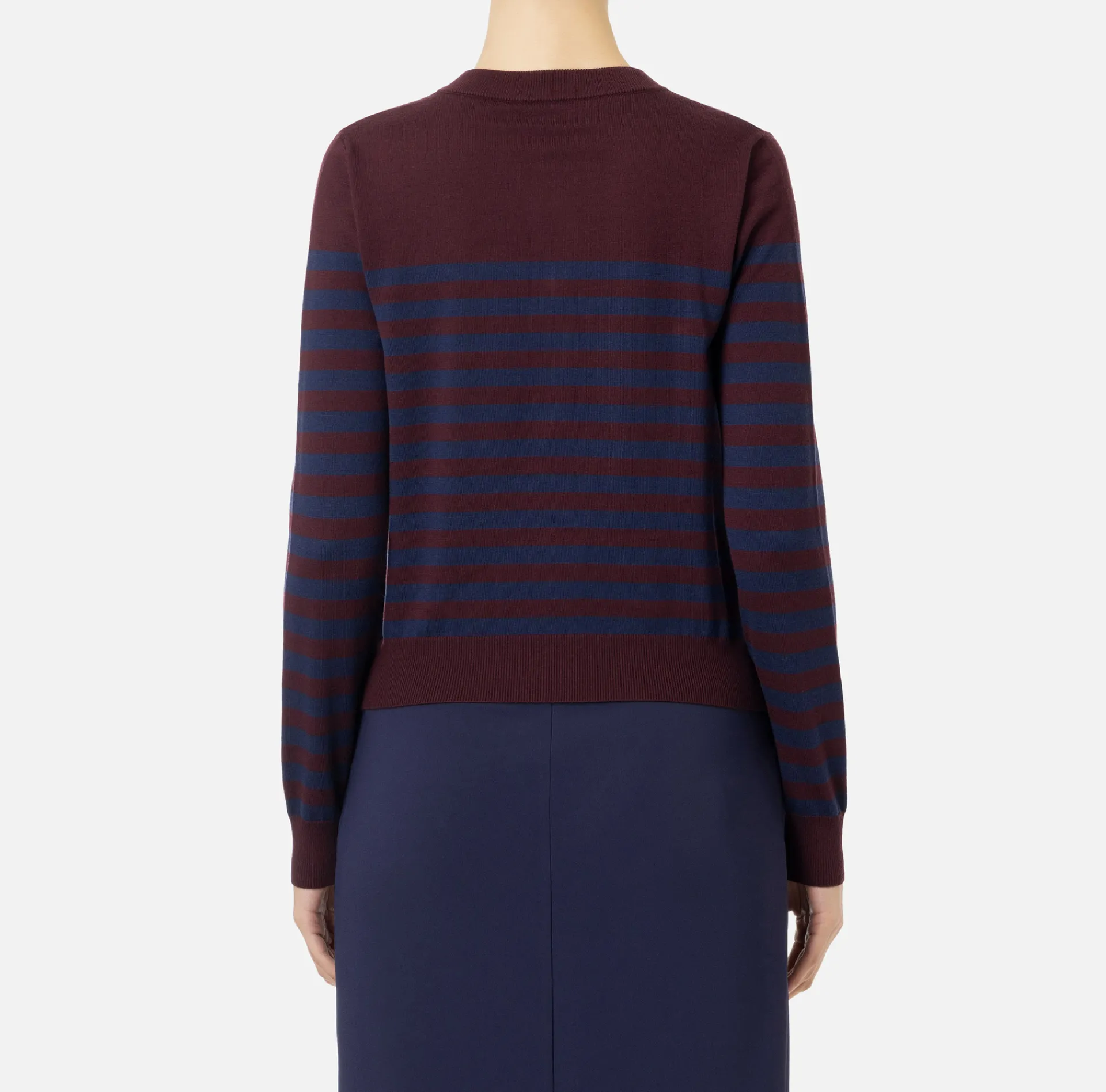Elisabetta Franchi Knitwear And Sweatshirts|Striped wool cardigan Gold