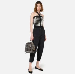 Elisabetta Franchi Top And T-Shirts|Striped wool top Black/Butter