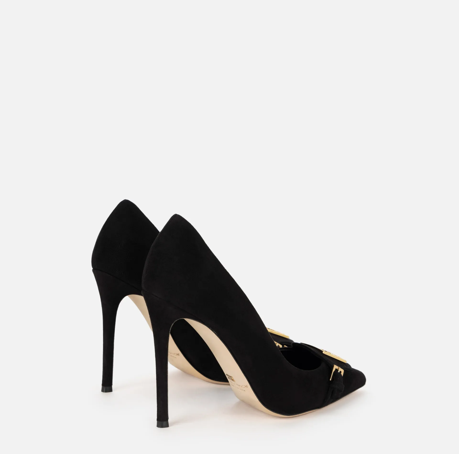 Elisabetta Franchi Pumps|Suede pump with flap and shield Black