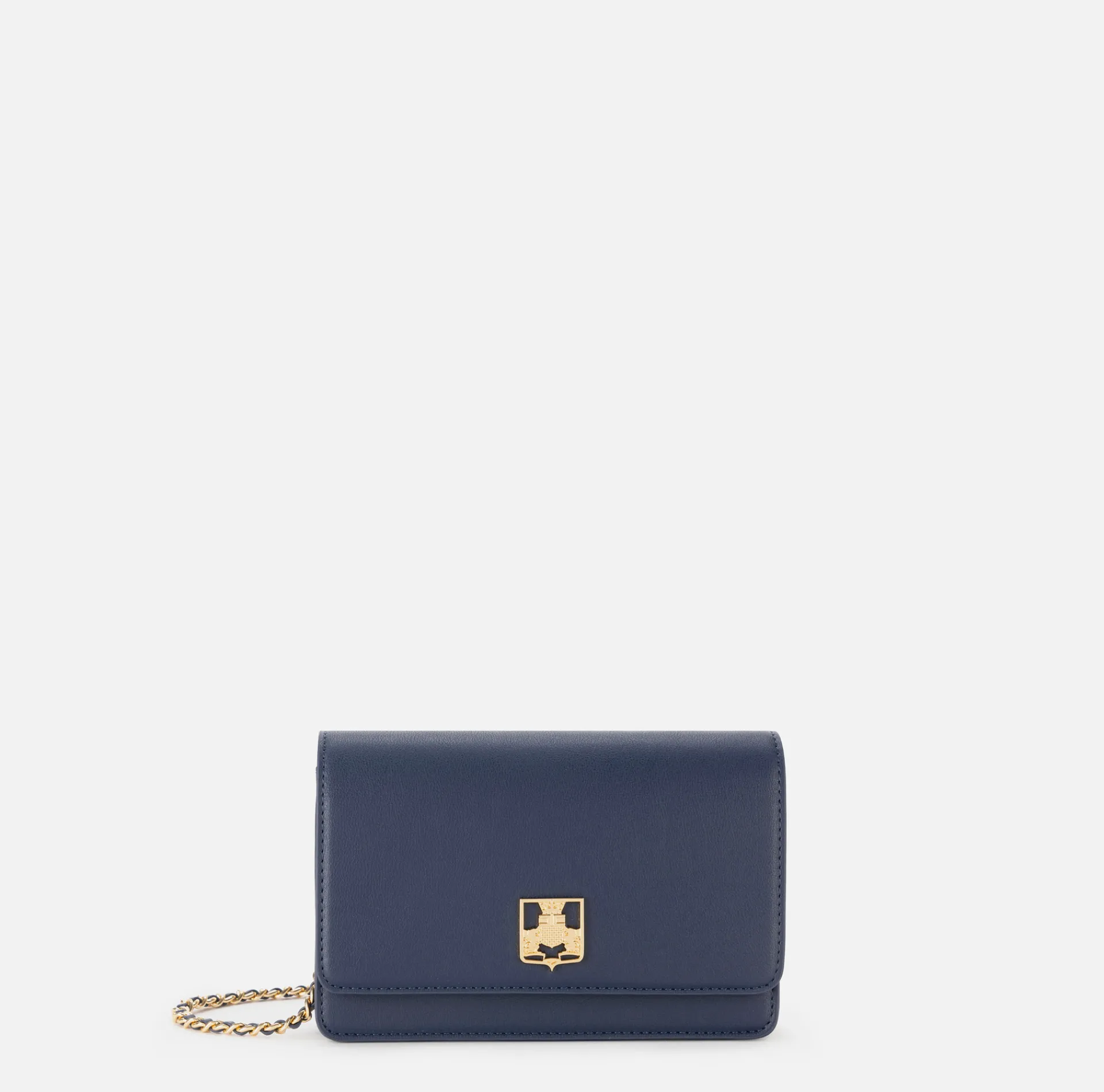 Elisabetta Franchi Strap Bags|Synthetic material shoulder bag with logo plaque Navy