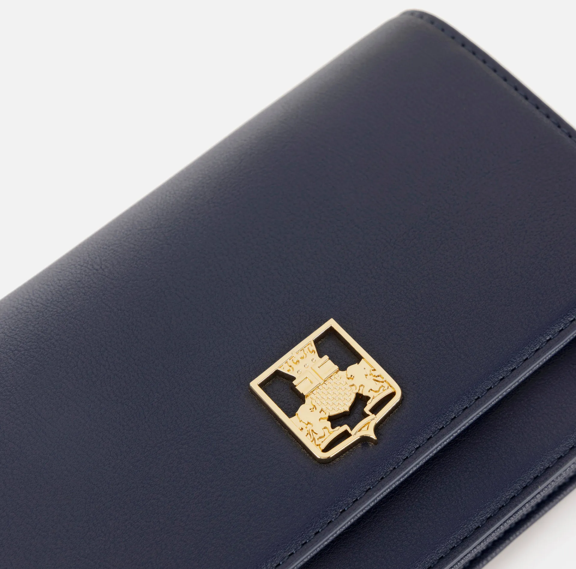 Elisabetta Franchi Strap Bags|Synthetic material shoulder bag with logo plaque Navy
