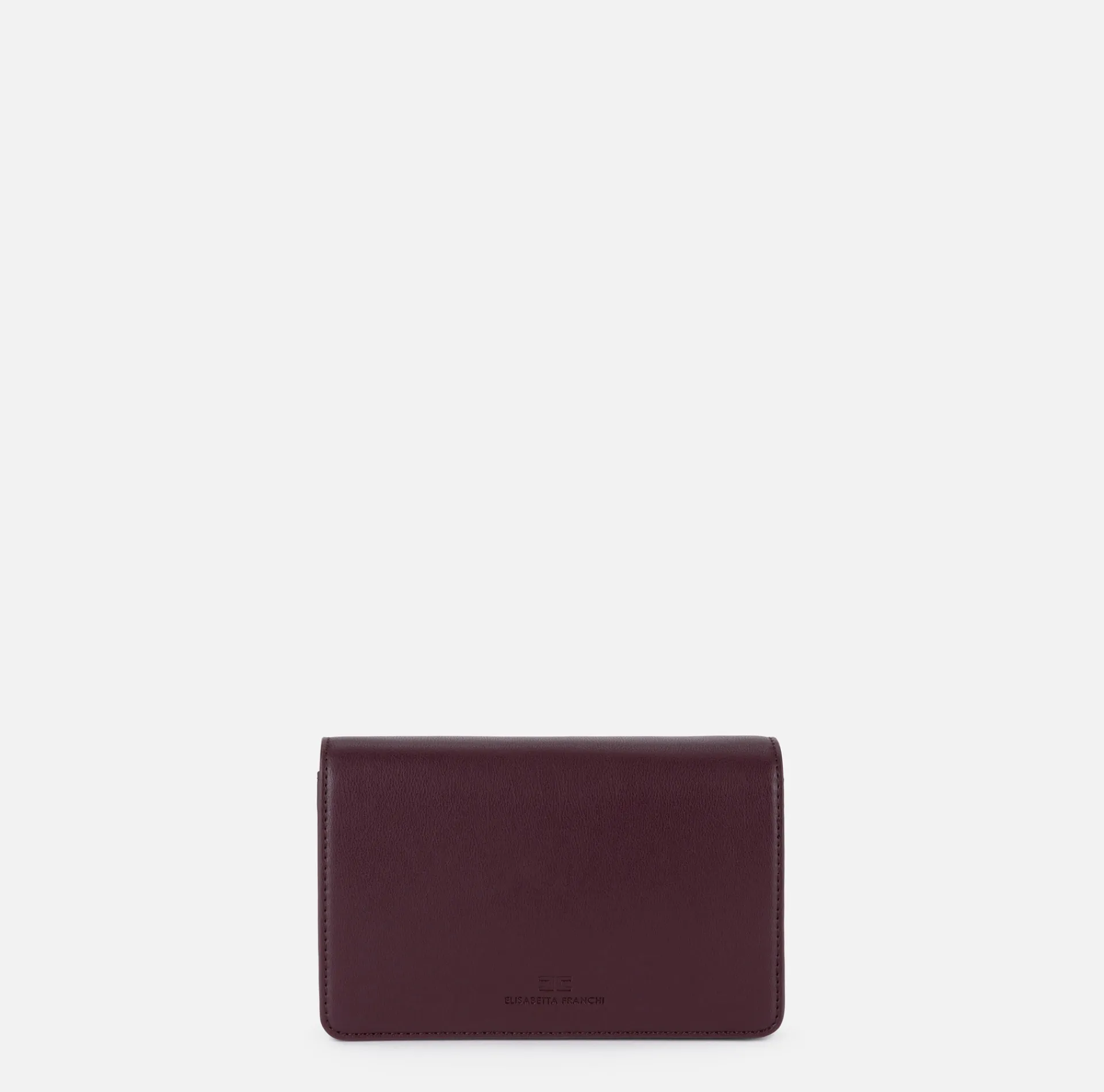 Elisabetta Franchi Strap Bags|Synthetic material shoulder bag with logo plaque RougeNoir