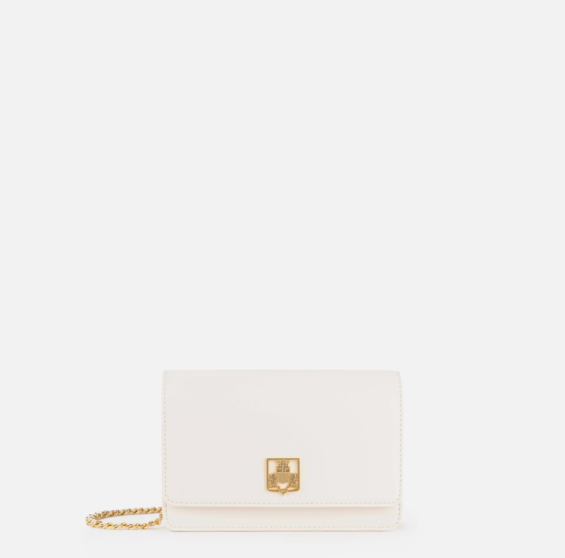 Elisabetta Franchi Strap Bags|Synthetic material shoulder bag with logo plaque Butter